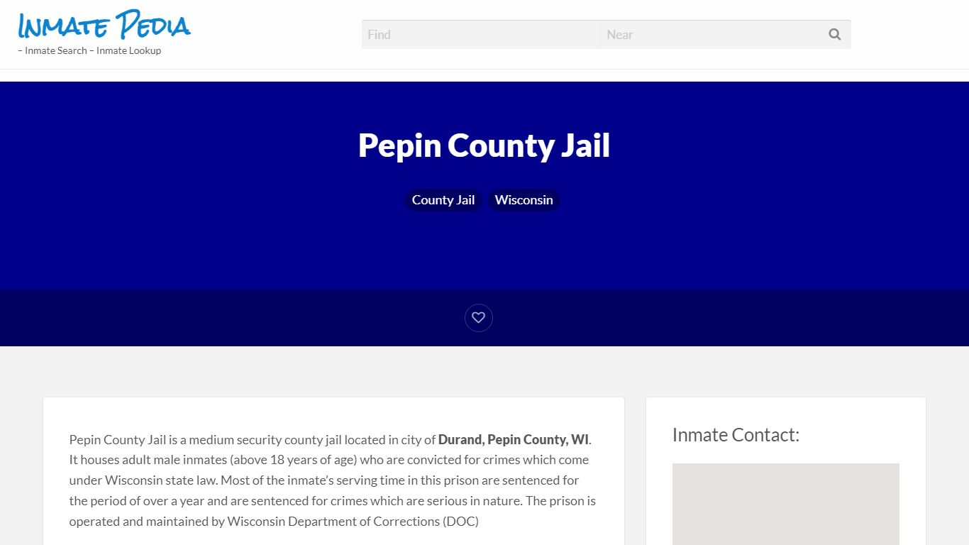 Pepin County Jail – Inmate Pedia – Inmate Search – Inmate ...